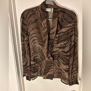 Liz Claiborne collection  Sheer Animal Print top/blouse 10p